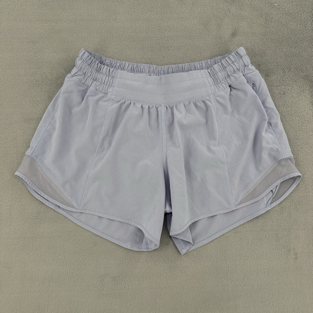 Lululemon Shorts Hotty Hot Womens Size 8 Blue High Rise Lined Running Athletic